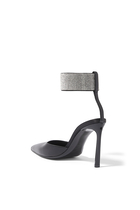 Crystal Ankle Strap 95 Leather D'Orsay Pumps
